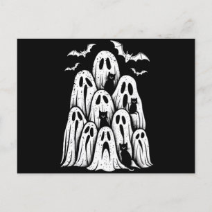 Halloween spökkattsälskare höst skräck säsong vykort