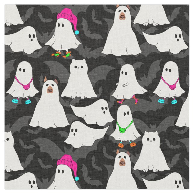 halloween-spökkattsvart hund tyg (Närbild)