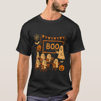 Halloween-spöklärare lär ut Boo till elev i T Shirt