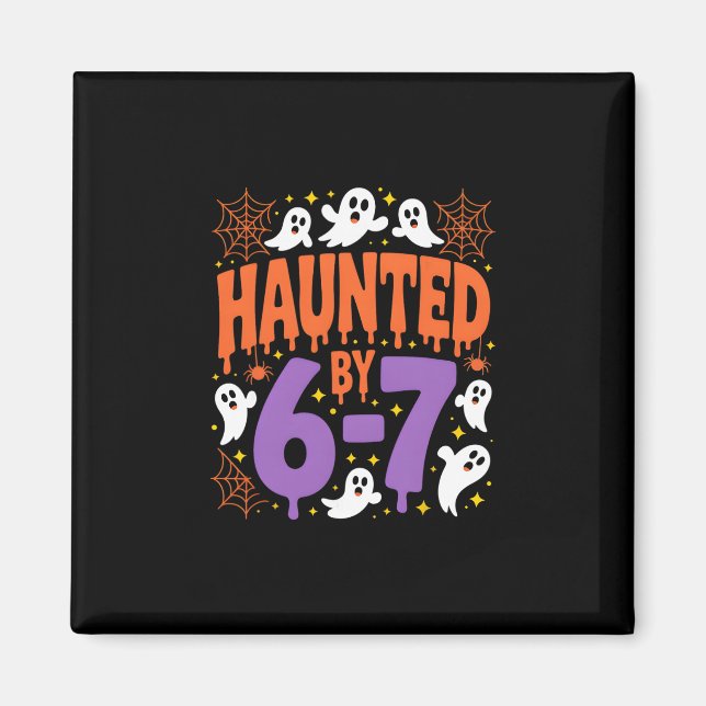 Halloween spöklik 67 Six Seven Meme 1 (5)  Magnet (Framsidan)