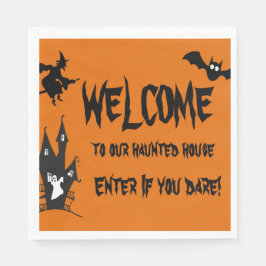 Halloween spöklik ockuperat hus papper   pappersservett