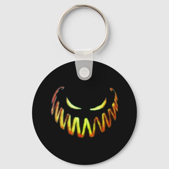 Halloween, spöklik pumpa nyckelring (Framsida)