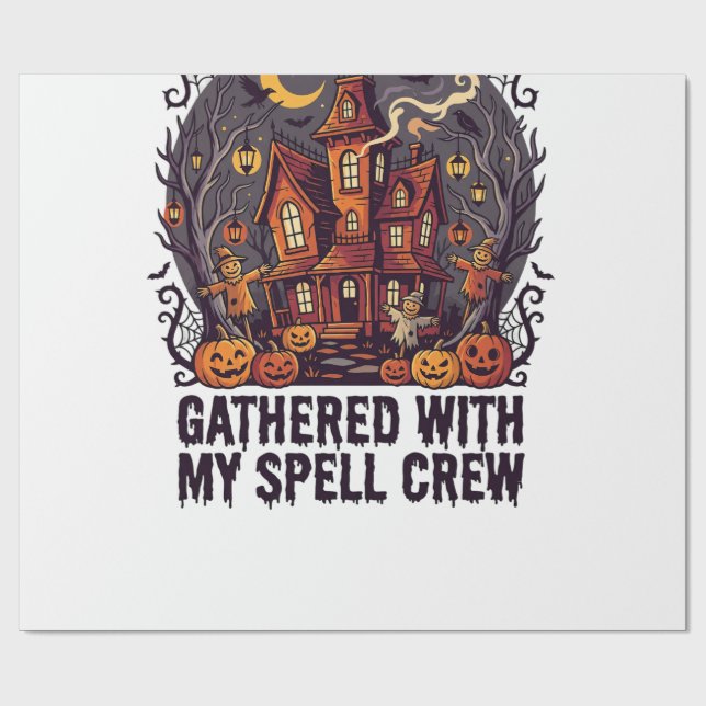 Halloween spöklik samling för skördefest presentpapper (Platt)