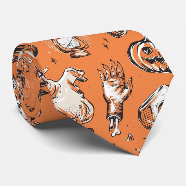 Halloween spökliknande mönster slips (Rullad)