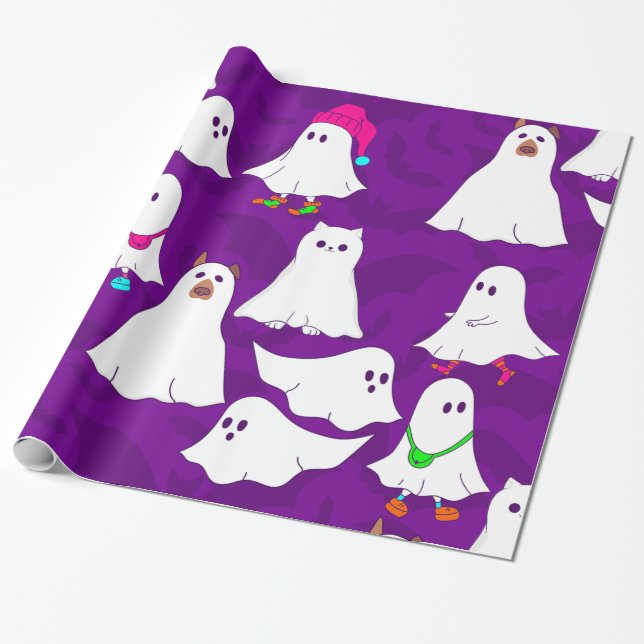 halloween-spöklila av hund presentpapper (Utrullad)