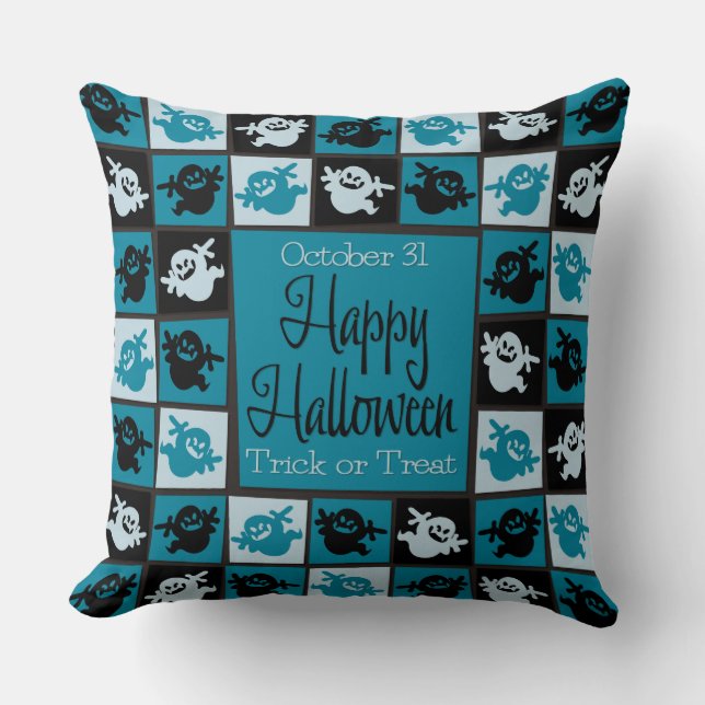 Halloween spökmosaik kudde (Framsida)