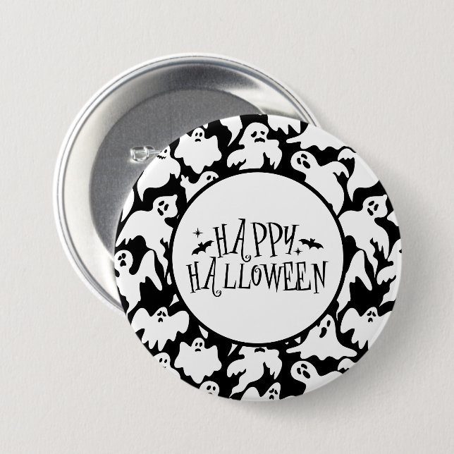 Halloween-spöknål Knapp (Framsida & baksida)