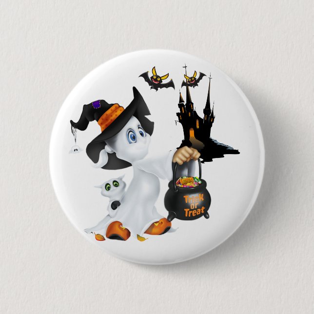 Halloween-spöknål Knapp (Framsida)