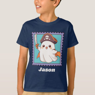Halloween Spökpirat Kostym Personlig Text T Shirt