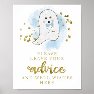 Halloween Spökpojke Baby Shower Rådmärke Poster