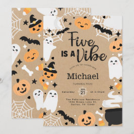Halloween Spökpumpa 5-års födelsedagsfest Inbjudningar