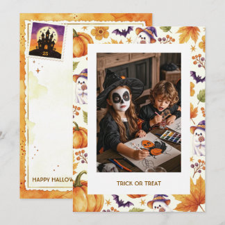 Halloween Spökpumpa Anpassad Fotokort Tack Kort
