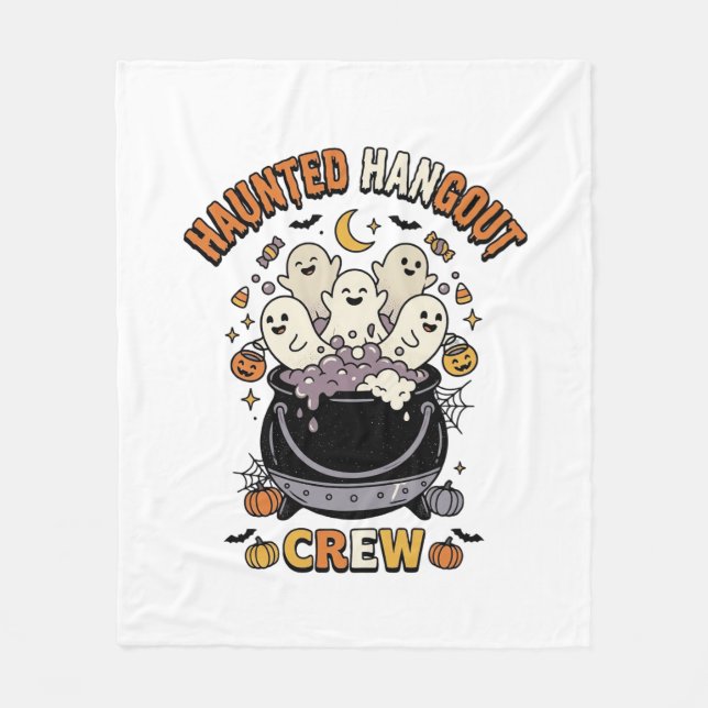 Halloween Spökpumpa Crew Fleecefilt (Framsidan)