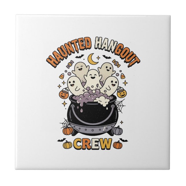 Halloween Spökpumpa Crew Kakelplatta (Framsidan)