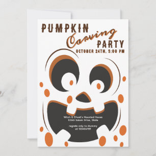 Halloween Spökpumpa Utskärnings Tävling Fest Inbjudningar