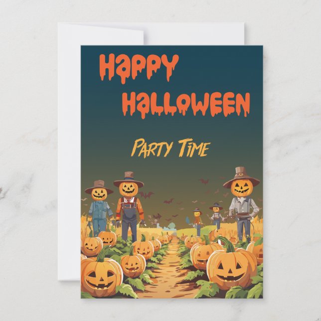 Halloween Spökpumpafest  Inbjudningar (Framsida)