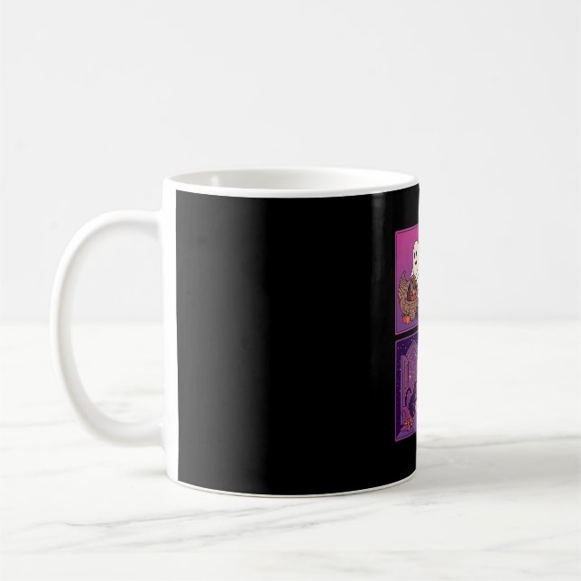 Halloween Spökpumpor Svart Katt Spökhus B Kaffemugg (Vänster)