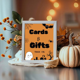 Halloween-spökskämtkort och presenter tack poster