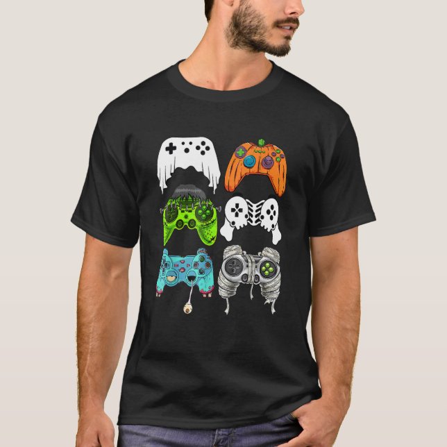 halloween spökskeleton zombie-spelledare t shirt (Framsida)