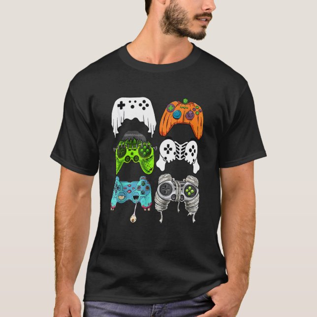 halloween spökskeleton zombie-spelledare t shirt (Framsida)