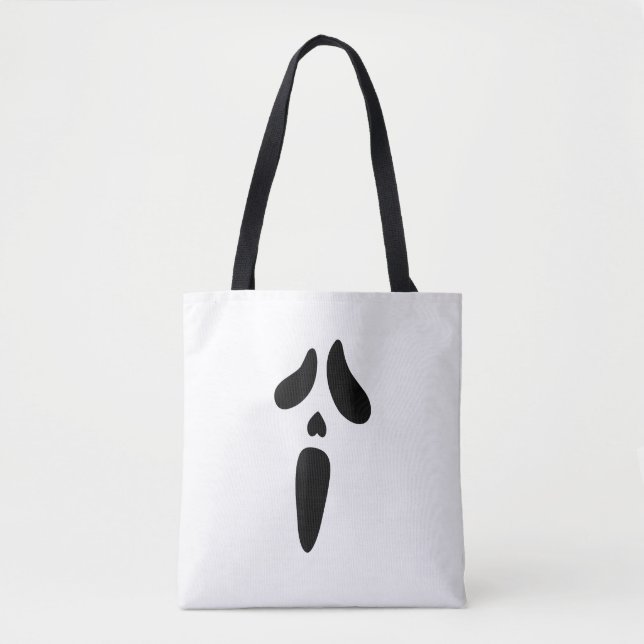 Halloween spökskrämmande ansikte semester tygkasse (Framsida)