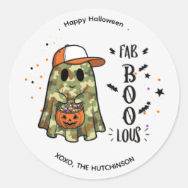 Halloween-spöksticker – Söt Fab BE-rövare Runt Klistermärke