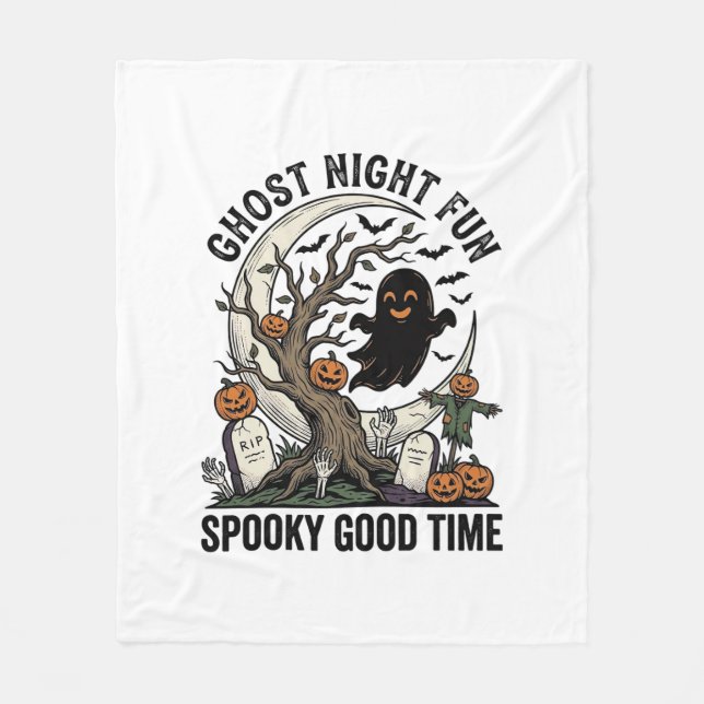 Halloween spöktröja Vintage kyrkogård rolig design Fleecefilt (Framsidan)