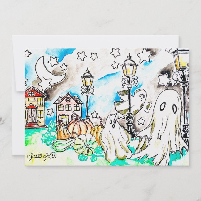 Halloween-spöktryck Julkort (Framsida)