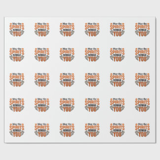 Halloween-spöktypografi Vintage-graveringsdesig Presentpapper