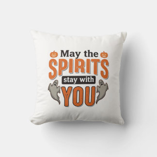 Halloween-spöktypografi Vintage-gravyr Desig Kudde