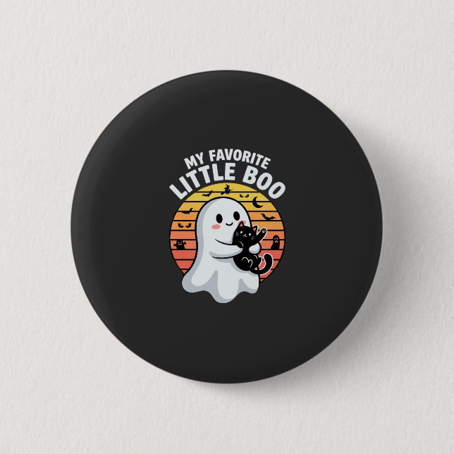 Halloween spökunge liten Boo katt Knapp (Framsida)