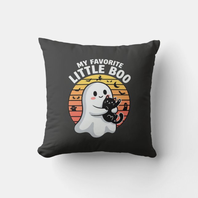 Halloween spökunge liten Boo katt Kudde (Framsida)