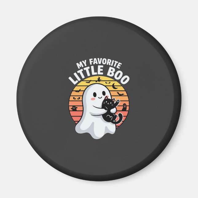 Halloween spökunge liten Boo katt Magnet (Framsidan)