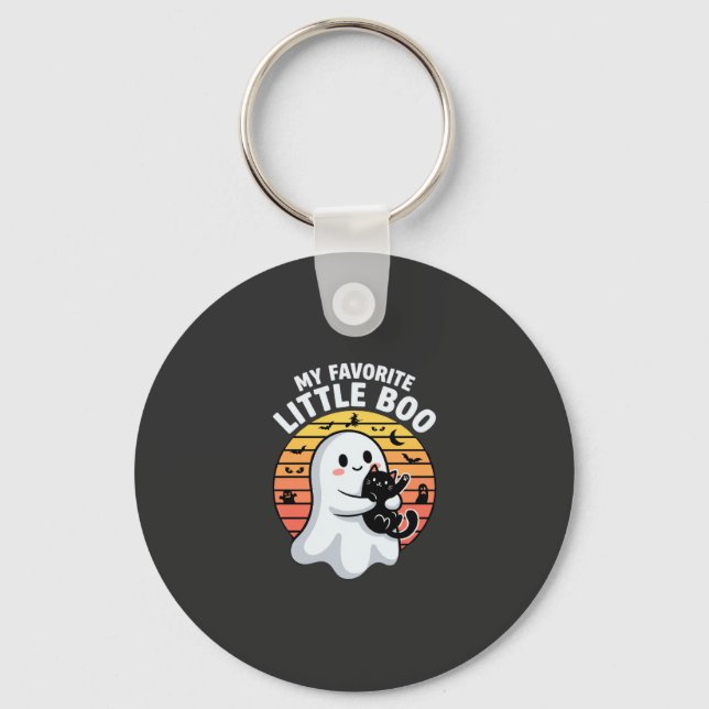 Halloween spökunge liten Boo katt Nyckelring (Framsida)