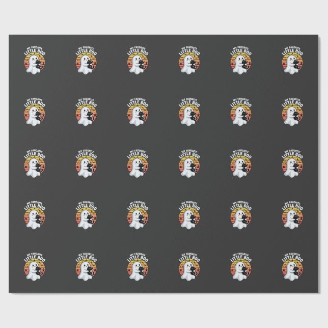 Halloween spökunge liten Boo katt Presentpapper (Platt)