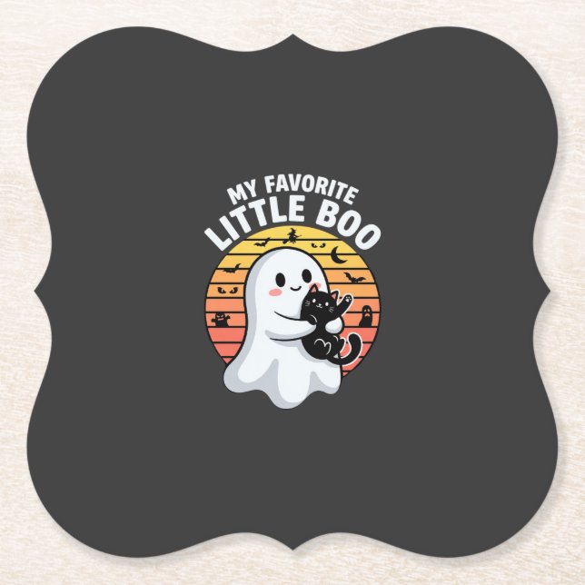 Halloween spökunge liten Boo katt Underlägg Papper (Framsida)