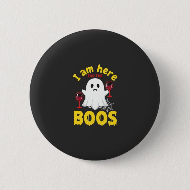 Halloween Spökvin Boos Design Knapp (Framsida)