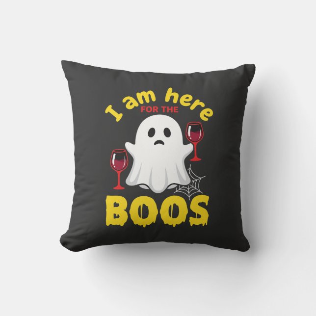 Halloween Spökvin Boos Design Kudde (Framsida)