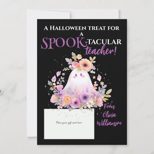Halloween Spook-Tacular Teacher Gift Card Holder Julkort (Framsida)