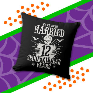Halloween Spooktacular 12-års bröllopsdag Kudde