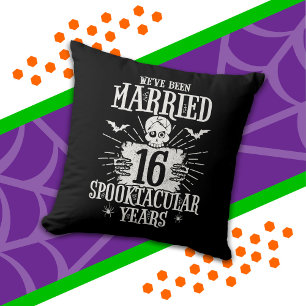 Halloween Spooktacular 16-års bröllopsdag Kudde