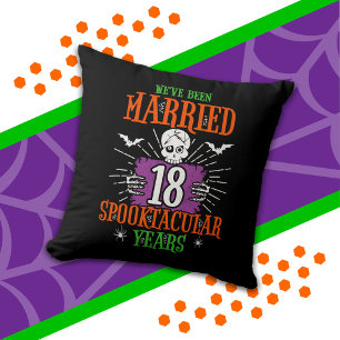 Halloween Spooktacular 18-års bröllopsdag Kudde