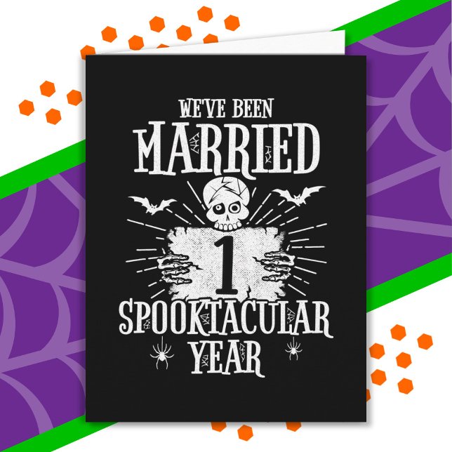 Halloween Spooktacular 1-års bröllopsdag Kort (Skapare uppladdad)