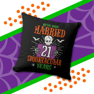 Halloween Spooktacular 21-års bröllopsdag Kudde