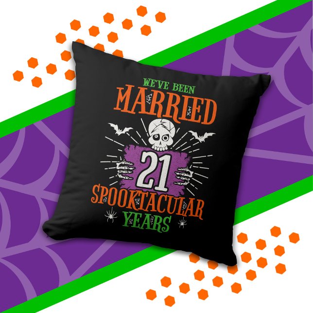 Halloween Spooktacular 21-års bröllopsdag Kudde (Skapare uppladdad)