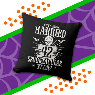 Halloween Spooktacular 42-års bröllopsdag Kudde