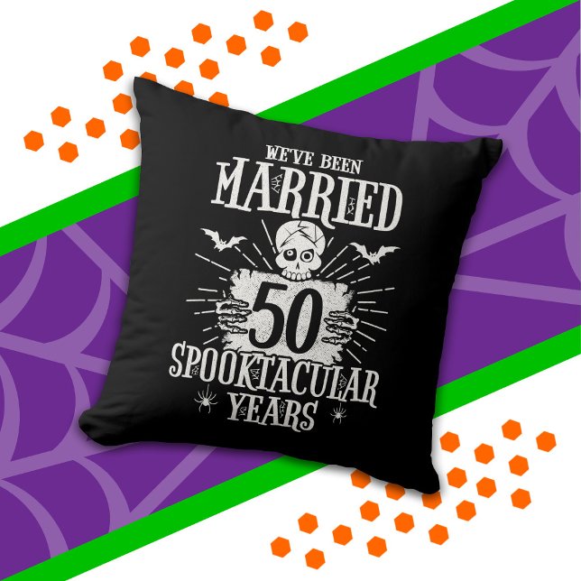 Halloween Spooktacular 50-års bröllopsjubileum Kudde (Skapare uppladdad)
