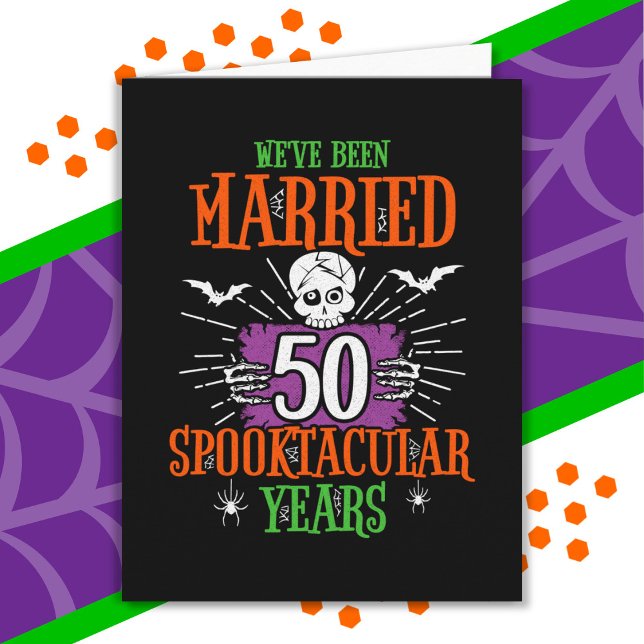 Halloween Spooktacular 50-årsdagen Bröllop Kort (Skapare uppladdad)