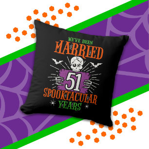 Halloween Spooktacular 51-års bröllopsdag Kudde
