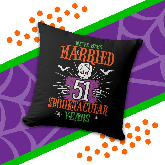 Halloween Spooktacular 51-års bröllopsdag Kudde (Skapare uppladdad)